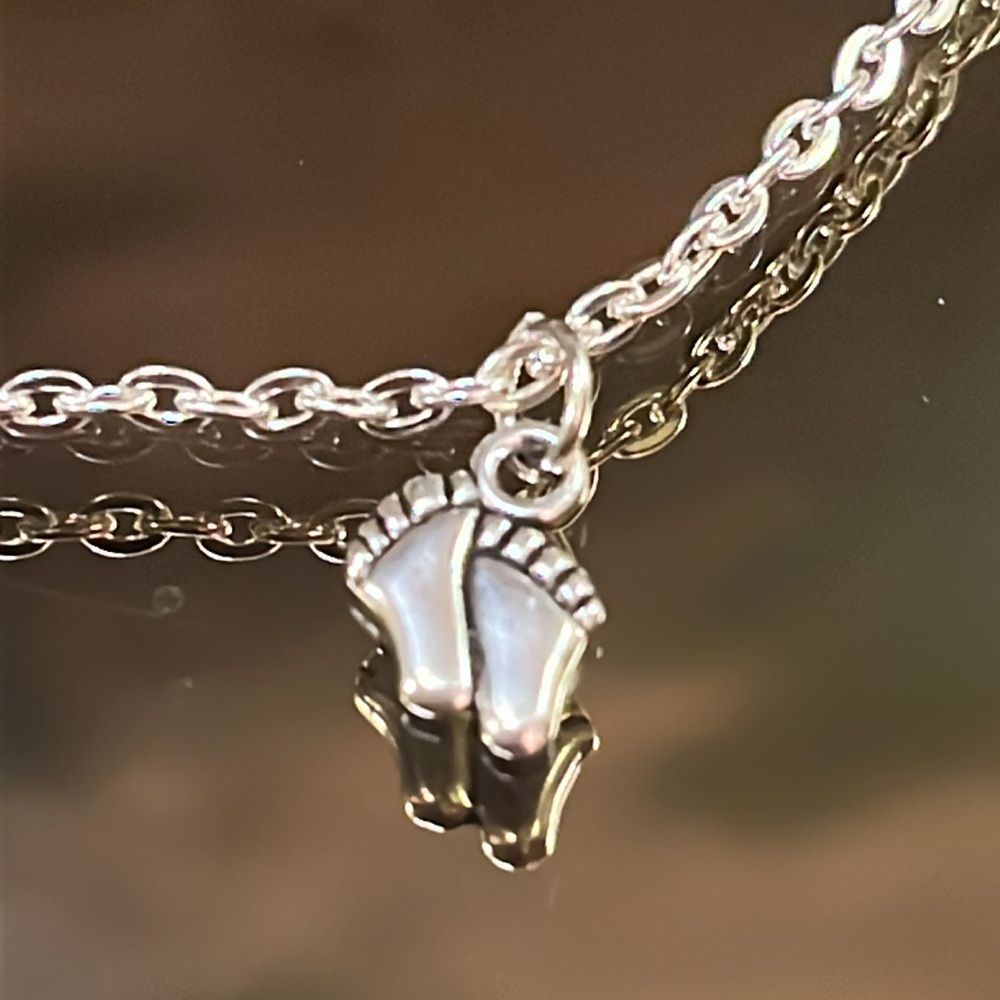 Baby Feet New Mom  Charm Necklace